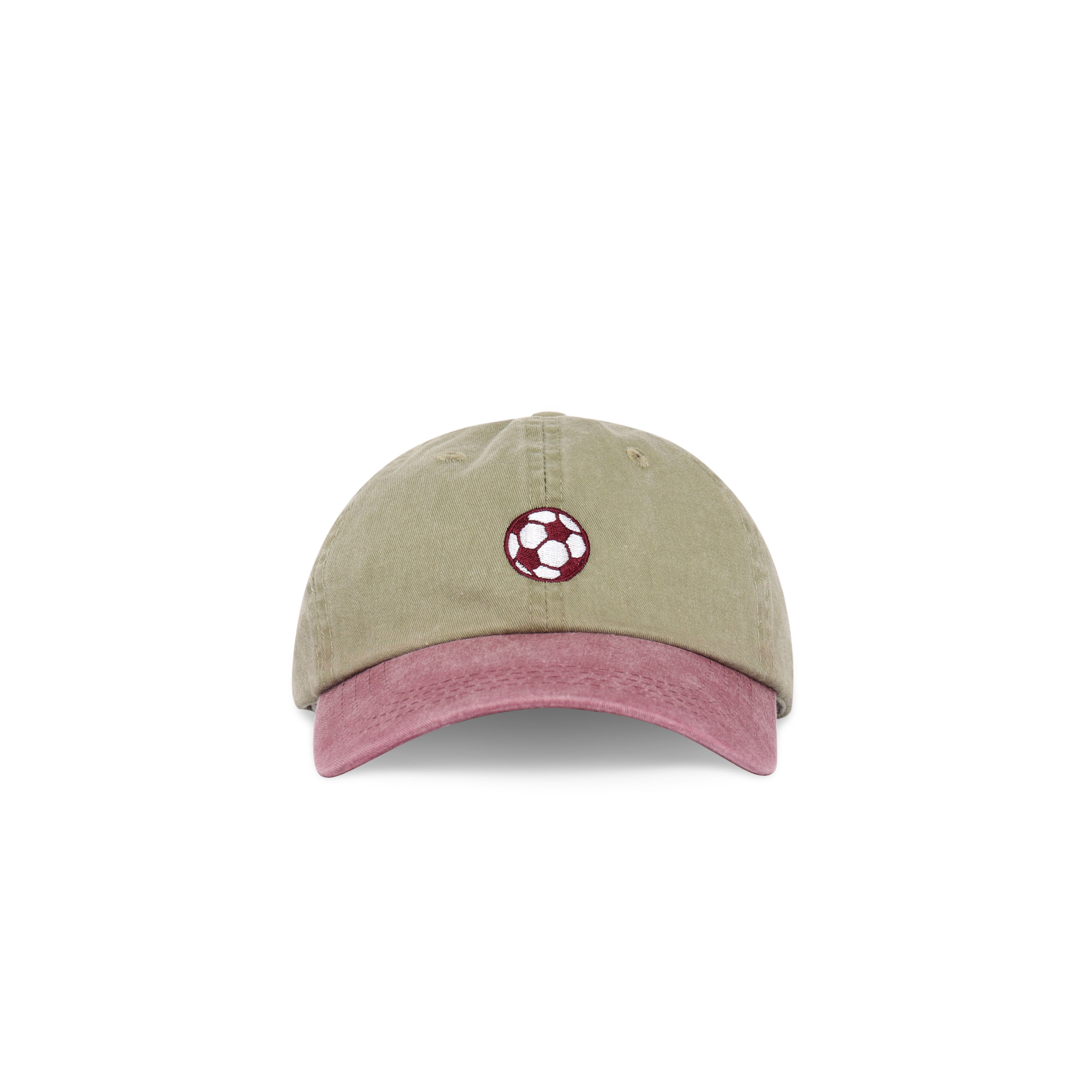 Soccer Ball Cap - Khaki / Maroon