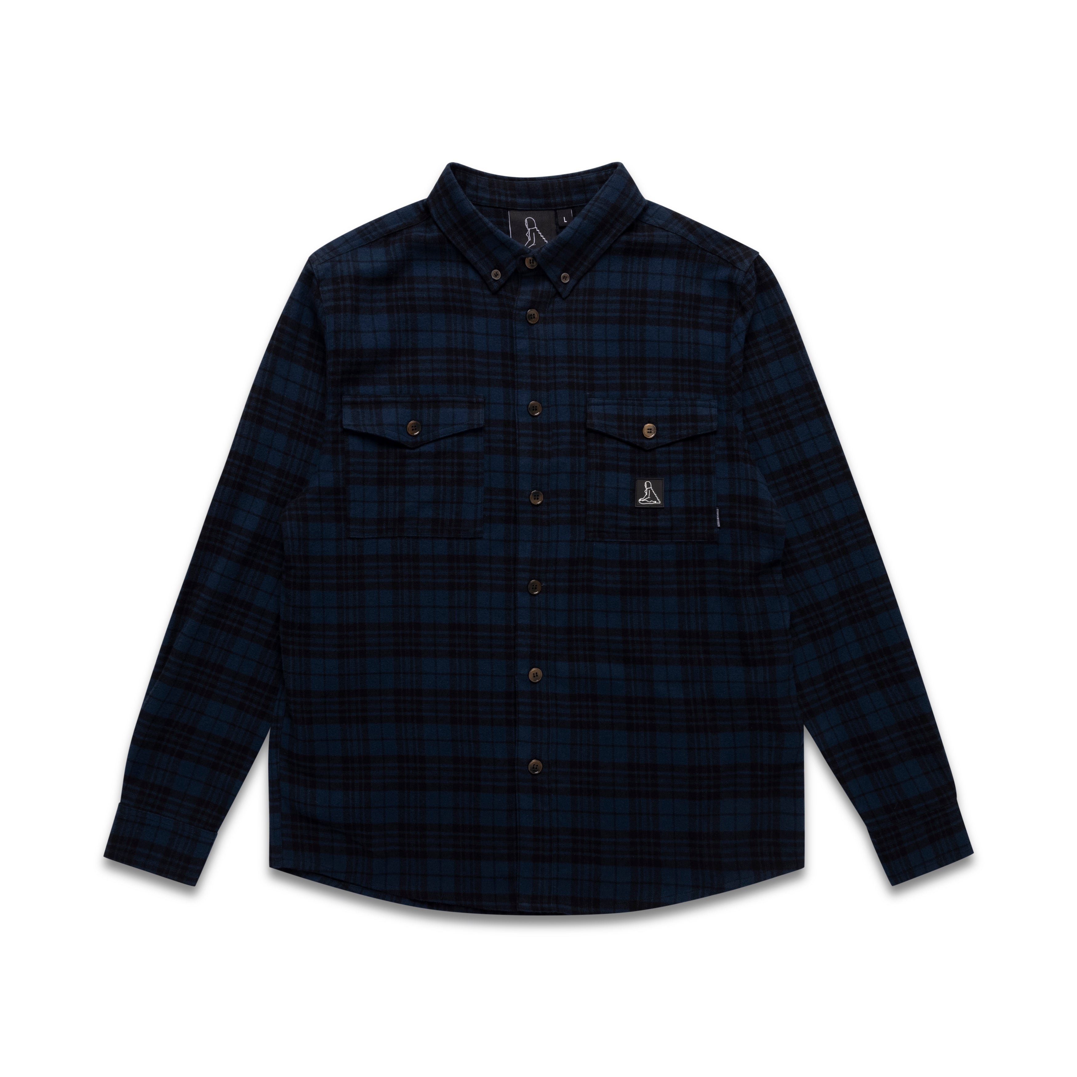 Leisure flannel check shirt - Navy